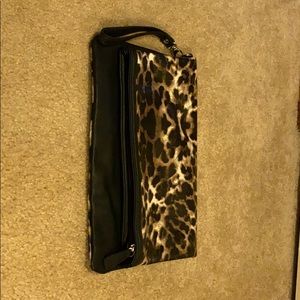 Leopard bag fold over clutch